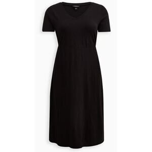 TORRID 2 MIDI COTTON SLUB SIDE SLIT DRESS SIZE 18-20, 2X